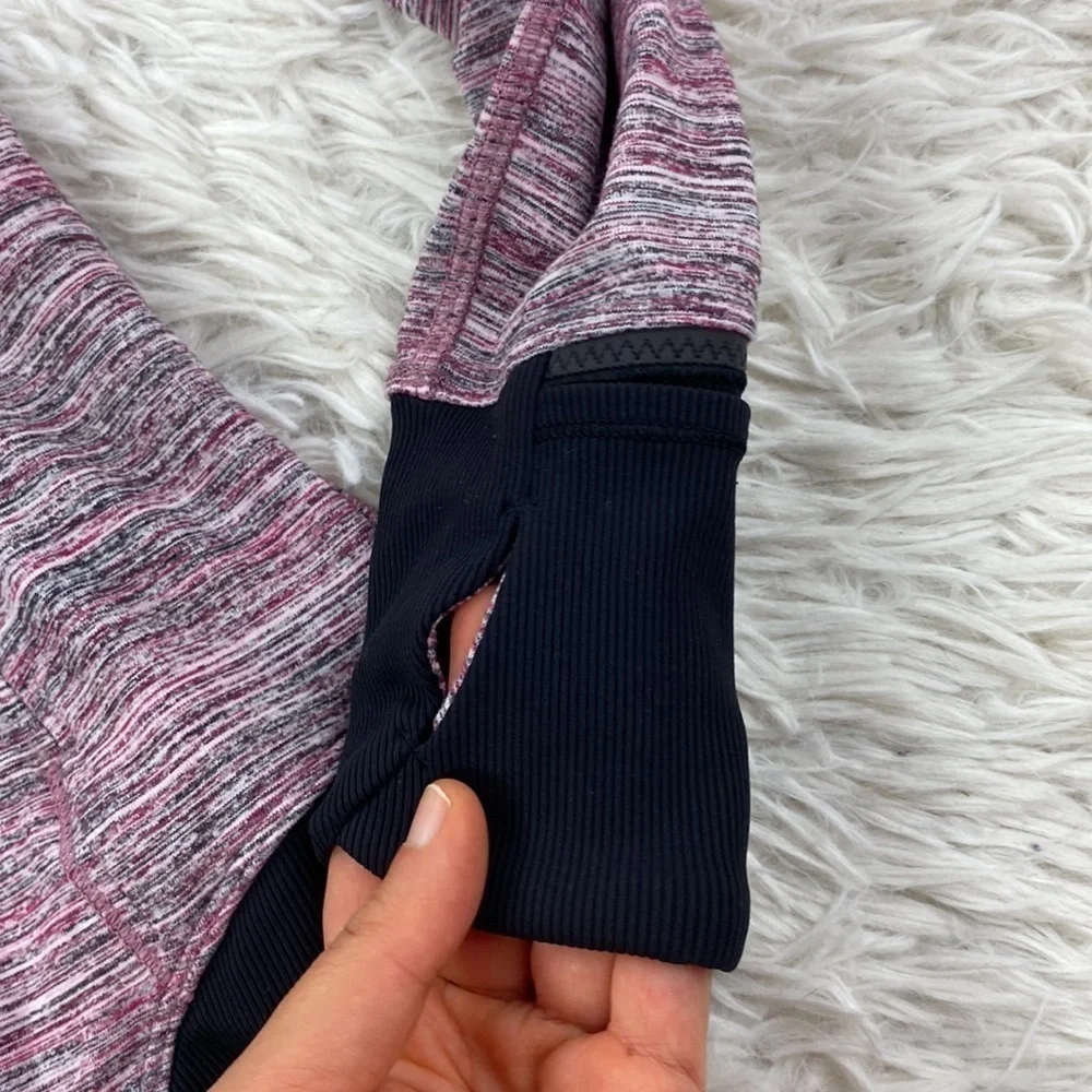 Lululemon Runderful 1/2 Zip Space Dye Camo Berry Rumble Multi / Black